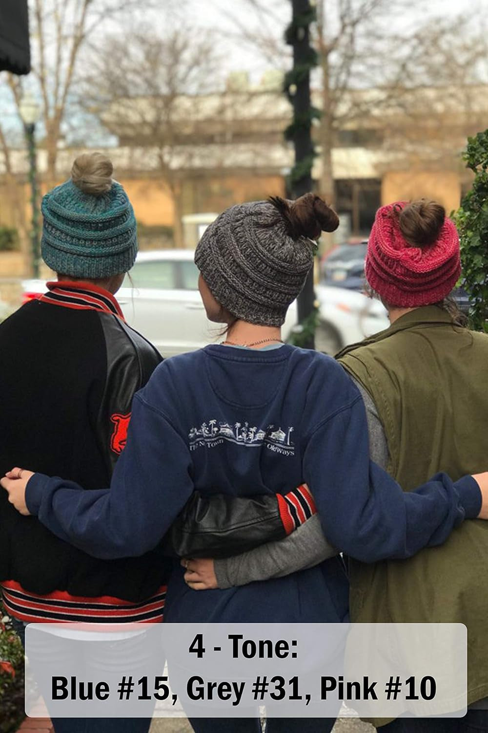 Women'S Ponytail Beanie Hat - Soft Ribbed Messy Bun Knit Cap - Solid, Confetti & Multi-Tone